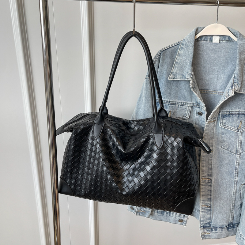 Torba Tote za žene s velikim kapacitetom, PU materijal, korejskog stila, gradski trend, zatvaranje na zip, poliester podstava, vodoravni četvrtastog oblika, jedna naramenica