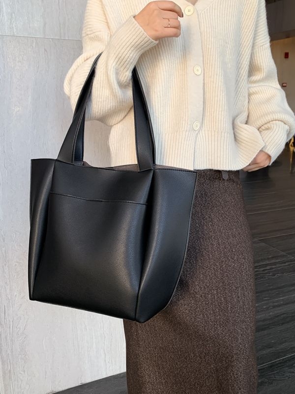 Taška Tote, PU materiál, street trend, zips, tvar vedra