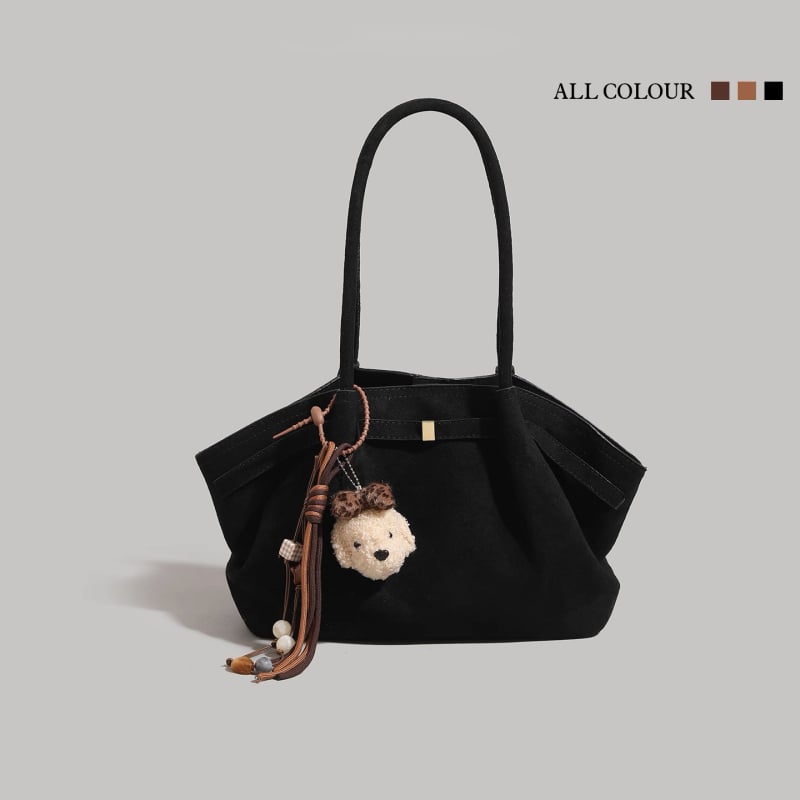 Unisex tote taška z velúru, horizontálny štvorcový tvar, zapínanie na zips a vnútorná kapsa na zips
