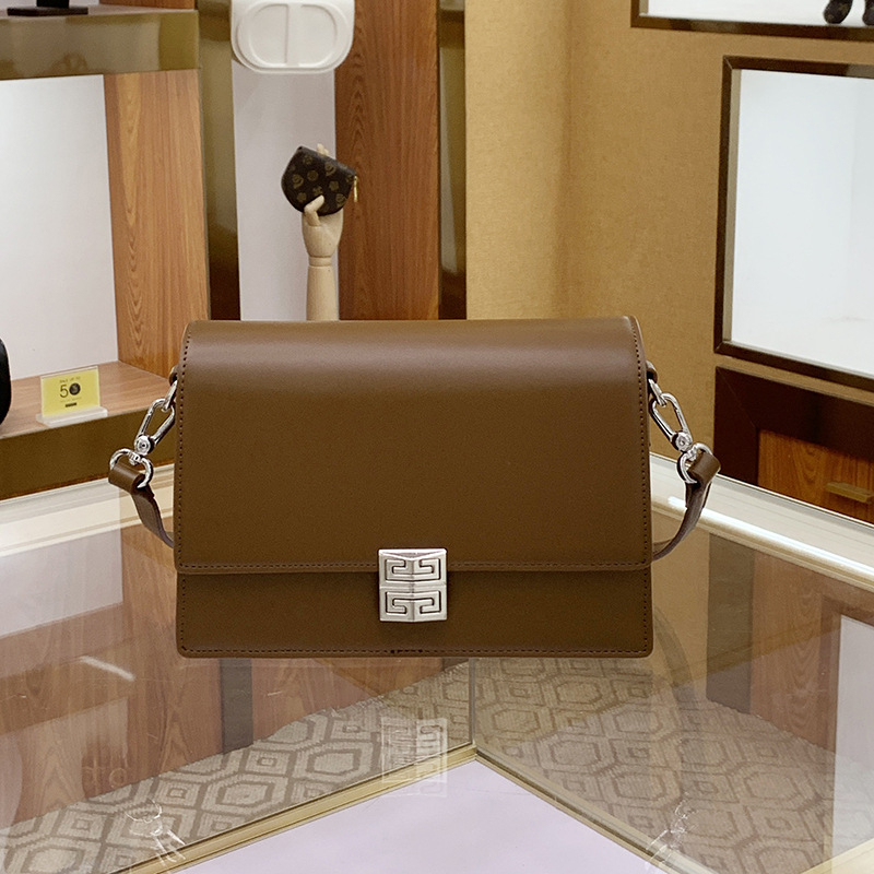Ženska PU crossbody torba — mala kvadratna forma, horizontalni oblik, zatvarač s poklopcem, jesen 2024