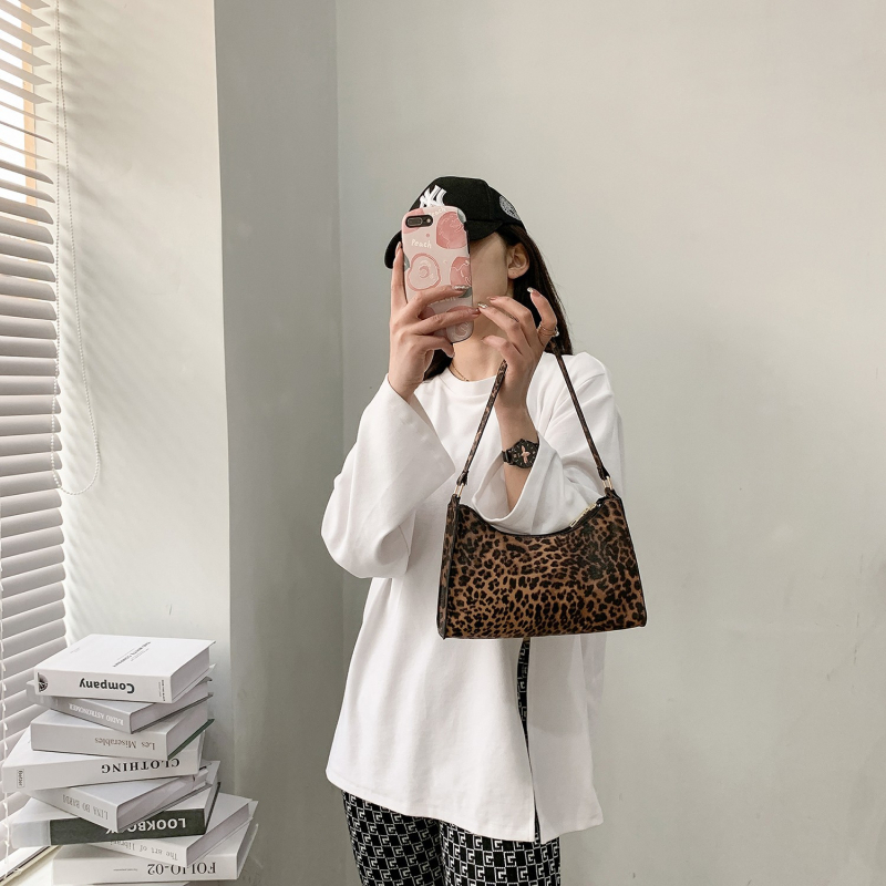 Jingzheng bags Ženska PU torbica u street-trend stilu, uzor leopard/krava/zebra, vodoravni kvadratni oblik, zatvaranje zipom, jedna naramenica