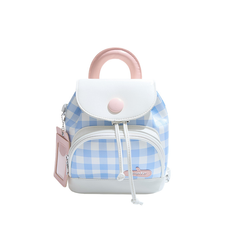 Мини раница с PU материал, градски стил, магнитно закопчаване, полиестерна облицовка, вътрешен джоб за мобилен телефон