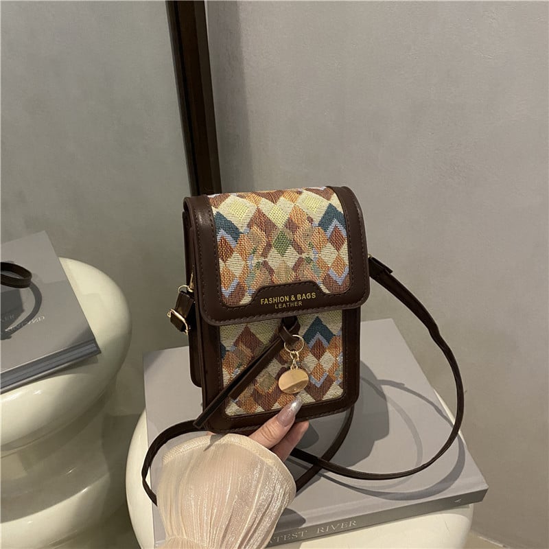PU vertikalna kvadratna crossbody torba s poklopcem, s jednom naramenicom, jesen 2025