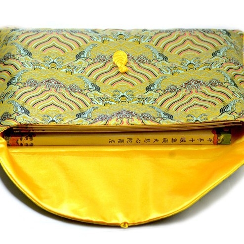 Ékszertáska, brokát anyag, egyrétegű, kínai stílus, asztali tárolás