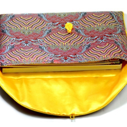 Ékszertáska, brokát anyag, egyrétegű, kínai stílus, asztali tárolás