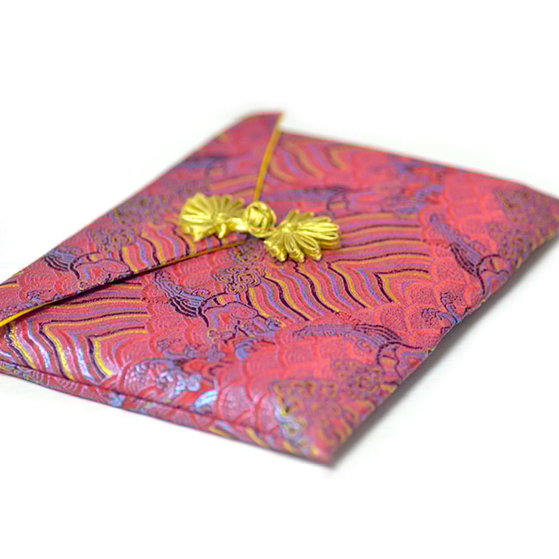 Ékszertáska, brokát anyag, egyrétegű, kínai stílus, asztali tárolás