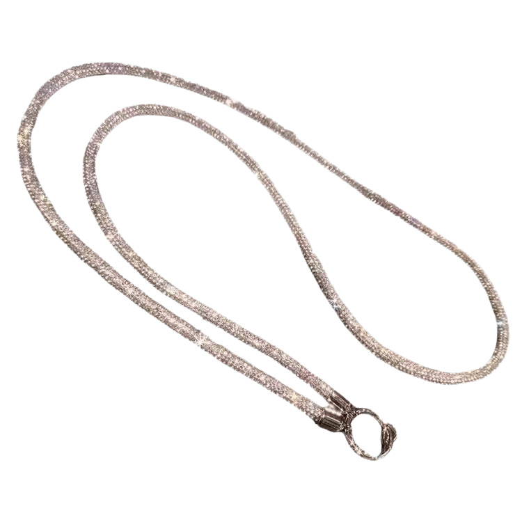 Kabel za telefon s kristalima, poliester užad i metalna kopča, unisex, moguć ispis logotipa