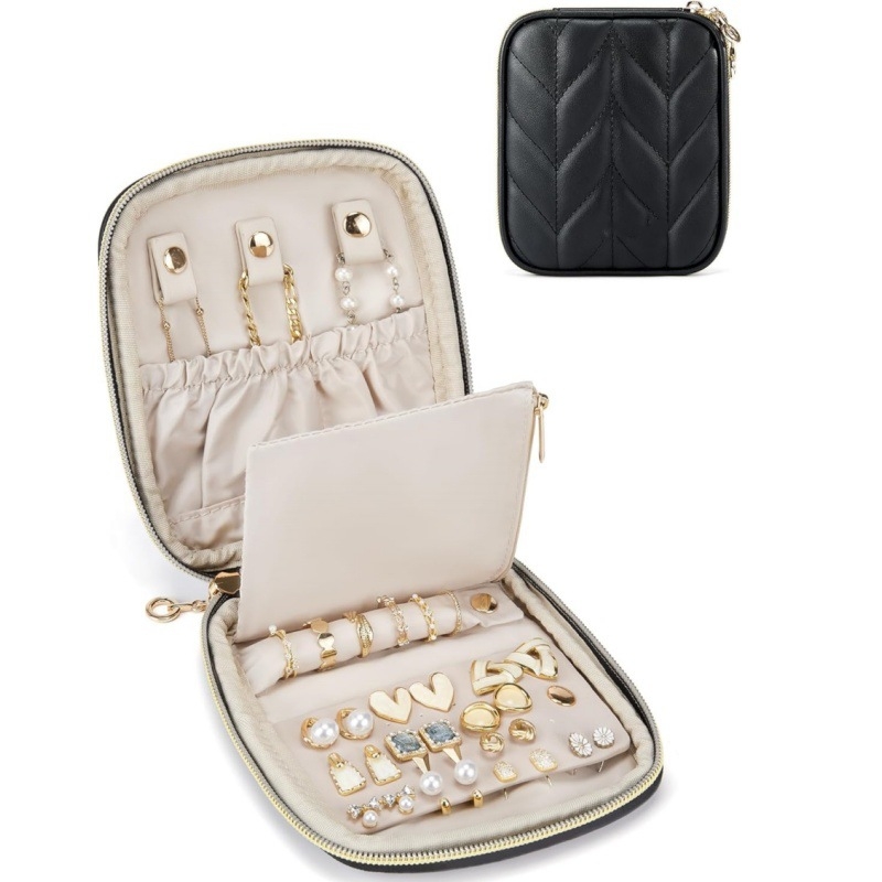 Poliesterska torbica za nakit, clutch stil korejskog dizajna, mekana konstrukcija, jednobojni uzorak