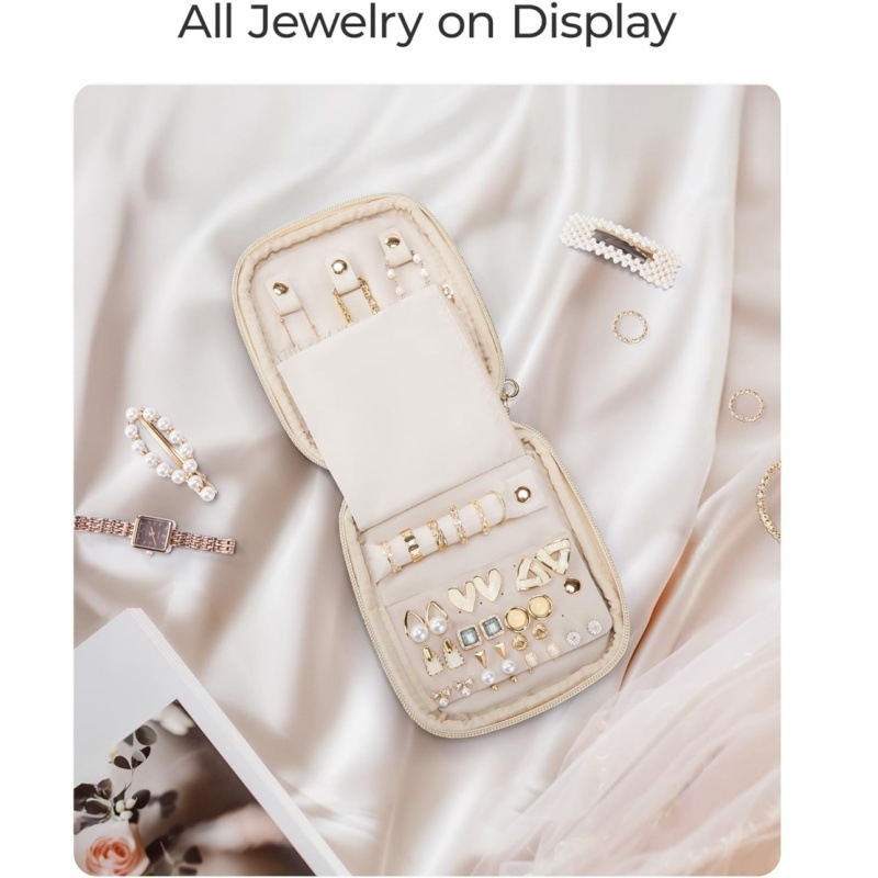 Poliesterska torbica za nakit, clutch stil korejskog dizajna, mekana konstrukcija, jednobojni uzorak