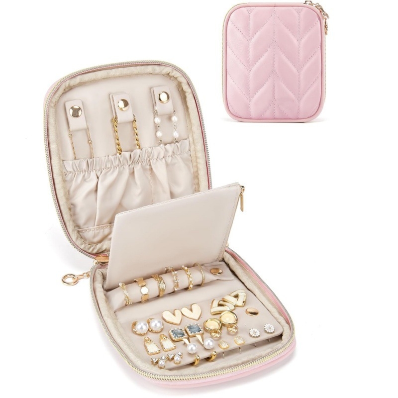 Poliesterska torbica za nakit, clutch stil korejskog dizajna, mekana konstrukcija, jednobojni uzorak