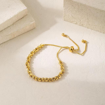 Bakrena perlama narukvica, korejskog stila, unisex, geometrijski oblici, ljetno izdanje 2025