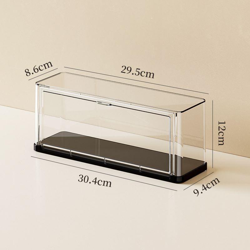 Прозрачна дисплей-кутия за бюро със база, подходяща за стекиране на играчки; стил: модерен минимализъм; материали: ABS панел и PET корпус