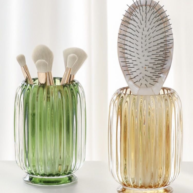 Кутия за съхранение на четки за грим от стъкло, модерен стил, персонализирана обработка