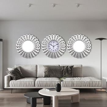 Стенен часовник Junxin 220, кръгъл класически стил, електронно движение, стрелки и цифри, световно време и 24-часово показване