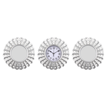 Стенен часовник Junxin 220, кръгъл класически стил, електронно движение, стрелки и цифри, световно време и 24-часово показване