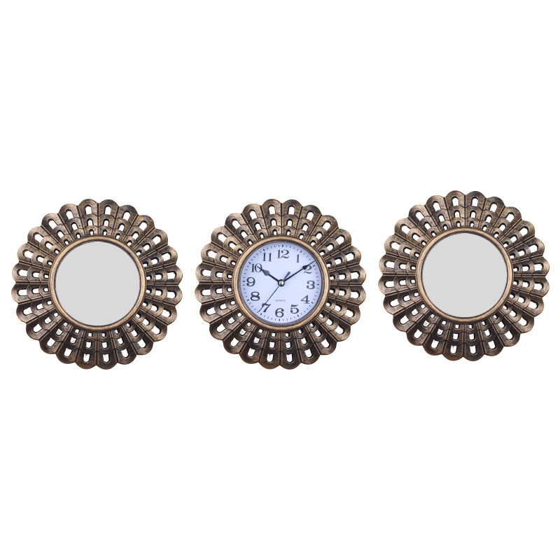 Стенен часовник Junxin 220, кръгъл класически стил, електронно движение, стрелки и цифри, световно време и 24-часово показване