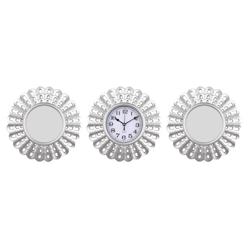 Стенен часовник Junxin 220, кръгъл класически стил, електронно движение, стрелки и цифри, световно време и 24-часово показване