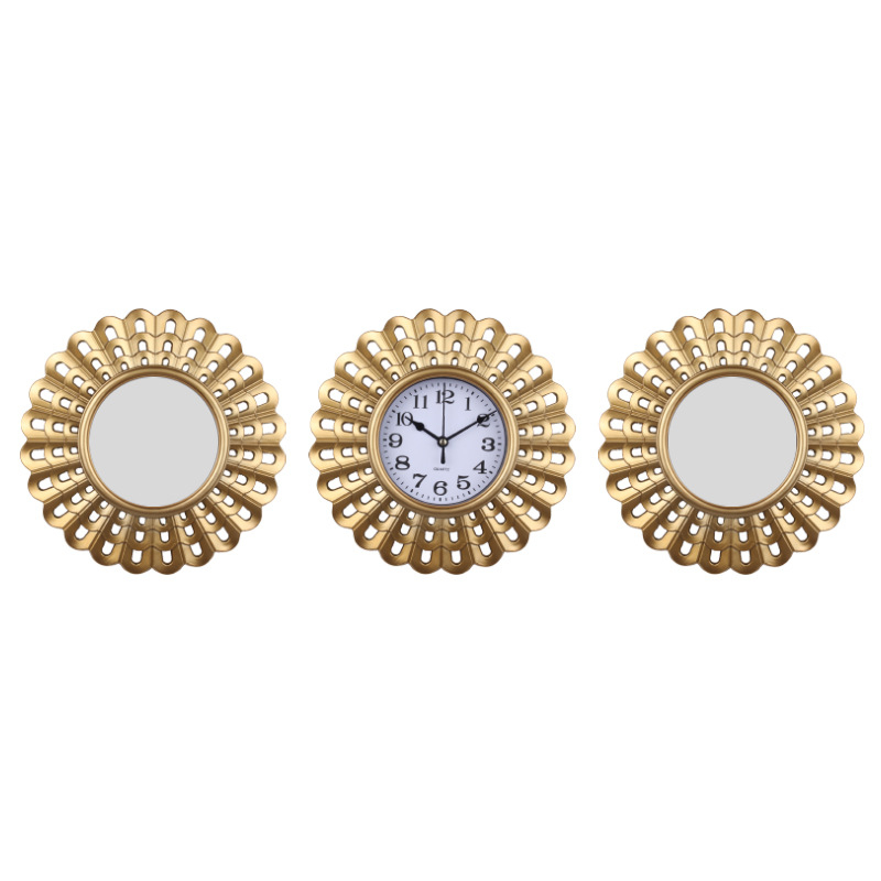 Стенен часовник Junxin 220, кръгъл класически стил, електронно движение, стрелки и цифри, световно време и 24-часово показване