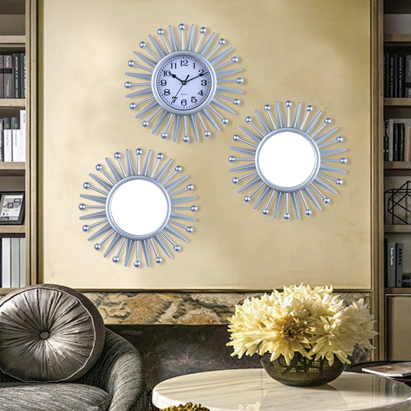 Стенно часовник с тих ход, кварцов механизъм Tb516, кръгъл, модерен минималистичен дизайн, батерийно захранване, аналогов дисплей с LED, световно време