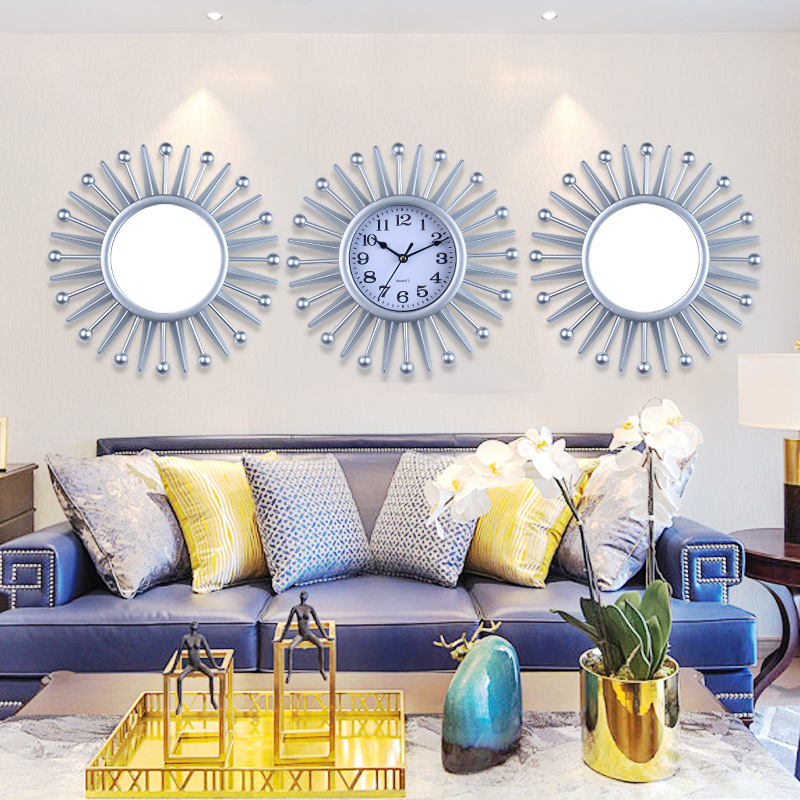 Стенно часовник с тих ход, кварцов механизъм Tb516, кръгъл, модерен минималистичен дизайн, батерийно захранване, аналогов дисплей с LED, световно време