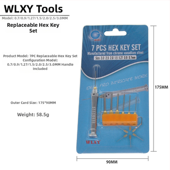 Izturīgs mini hex atslēgu komplekts ar iekšējo sešstūri galvu no augstas oglekļa tērauda