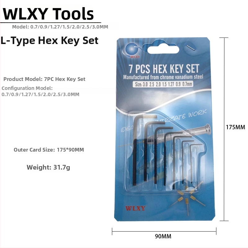 Izturīgs mini hex atslēgu komplekts ar iekšējo sešstūri galvu no augstas oglekļa tērauda