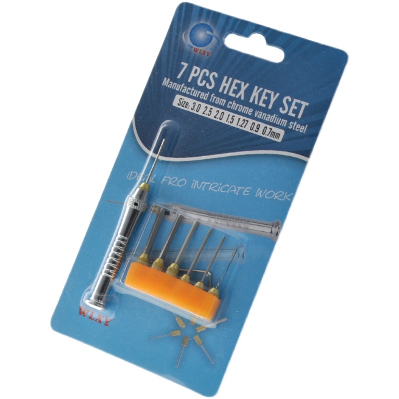 Μικρό, σκληρυμένο σετ εξάγωνων κλειδιών (Allen) με εσωτερική εξάγωνική κεφαλή από χάλυβα υψηλού άνθρακα