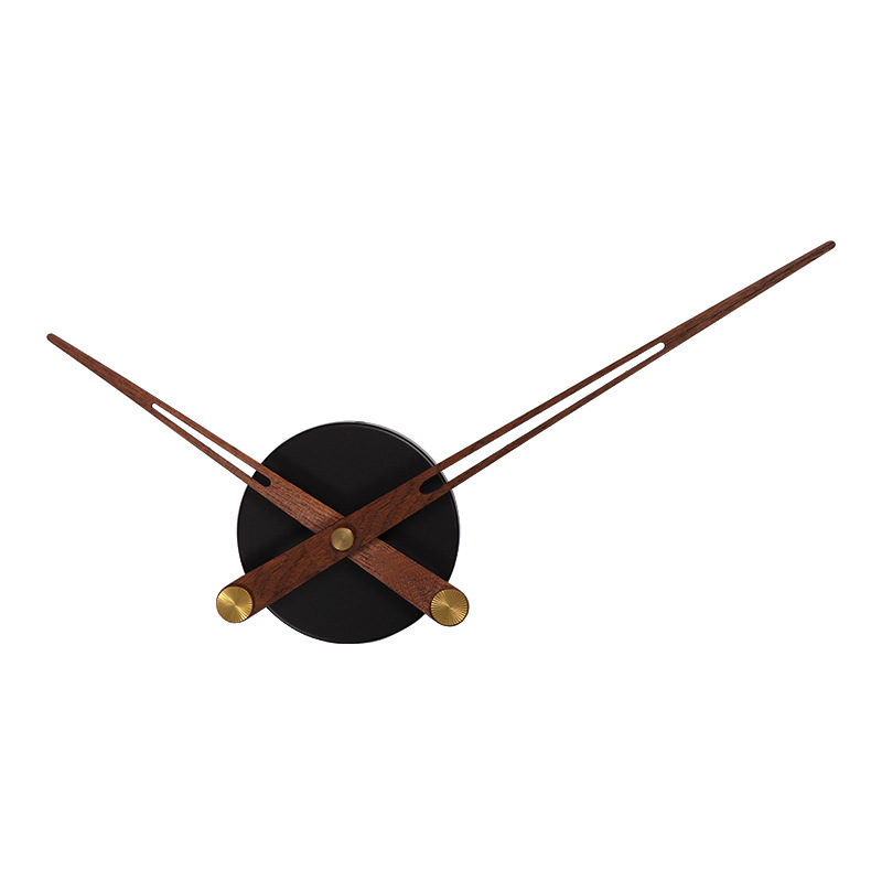 emoyo Стенен часовник – Батерийно захранване, Движение с подскачаща секунда, Метален циферблат, Корпус от масивно дърво, Модел E-JX-007