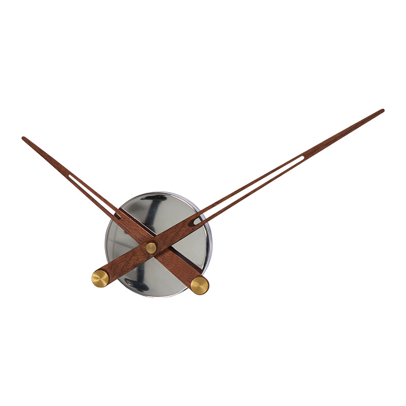 emoyo Стенен часовник – Батерийно захранване, Движение с подскачаща секунда, Метален циферблат, Корпус от масивно дърво, Модел E-JX-007