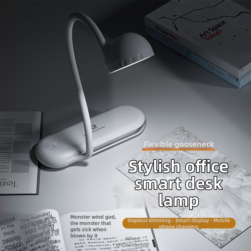 Acu aizsargājoša galda lampa ar dubultiem gaismas avotiem, pārnēsājama, ar iebūvētu litija akumulatoru, ABS abažūra, piemērota mācībām un lasīšanai.