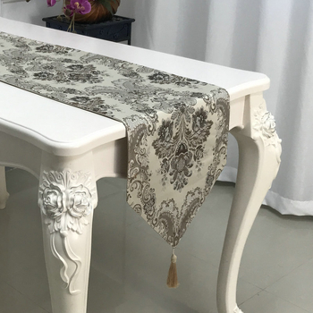 Asztalterítő európai ezüst jacquard virágos mintával, 85% poliészter / 15% polipropilén, testreszabható, Ronghe