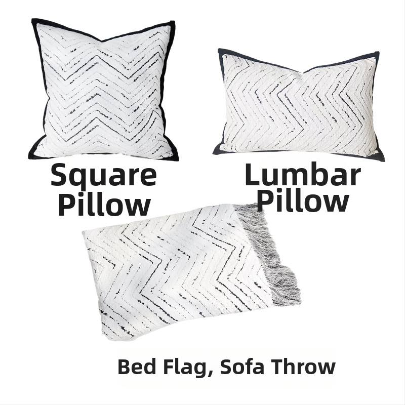 Põhjama stiilis voodi lõpu kate jooksja kala-köha muster, puuvill, hotelliklass, kohandatav logomustriga