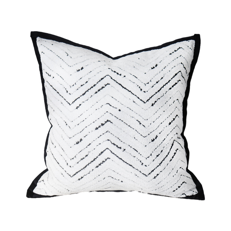 Puuvillane voodiäärne pleed Skandinaavia stiil, geomeetrilise abstraktsiooni mustriga, logoga trükitud, kohandatav, hotellikvaliteet.