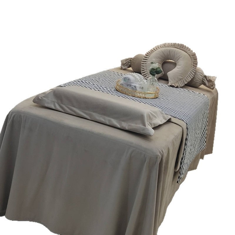 Покривка за легло от кадифе, стил лек лукс — мъхнато тъкане, реактивно печатане и боядисване, тегло 300–500 г