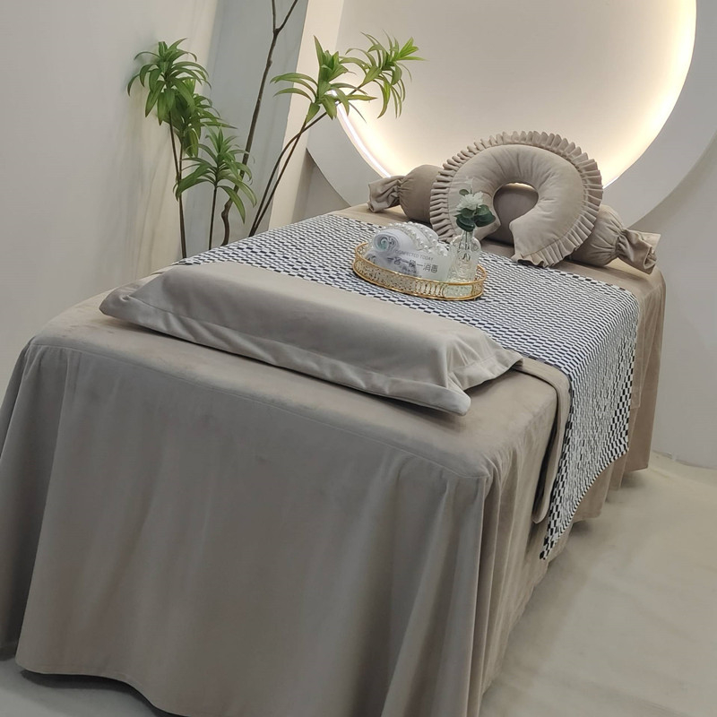 Покривка за легло от кадифе, стил лек лукс — мъхнато тъкане, реактивно печатане и боядисване, тегло 300–500 г