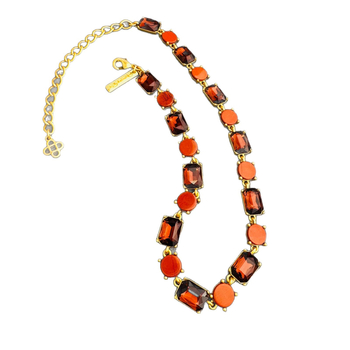 Ogrlica – Sintetički kristal, Geometrijski oblik, Vintage stil, Proljeće 2025, 60 g