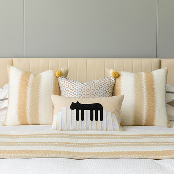 Põhjamaaline hotellistiili voodipesukomplekt triibulise mustriga, kohandamis- ja logotüübi trükimise võimalus, premium