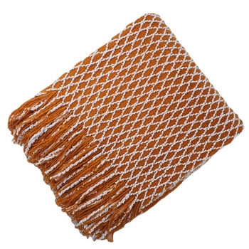Pletená deka z akrylu s diamantovou mriežkou, dekoratívny prehoz na posteli, celoročné použitie (Materiál: Akryl; Hmotnosť: <300 g; Vzor: Iné; Štýl: Ins wind; Sezóna: Štyri ročné obdobia)