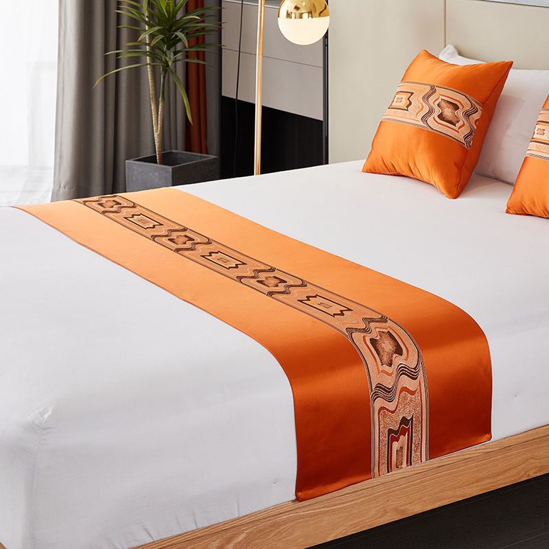 Хавлия за края на леглото - полиестер, ивици, модерен минималистичен стил, хотелски клас