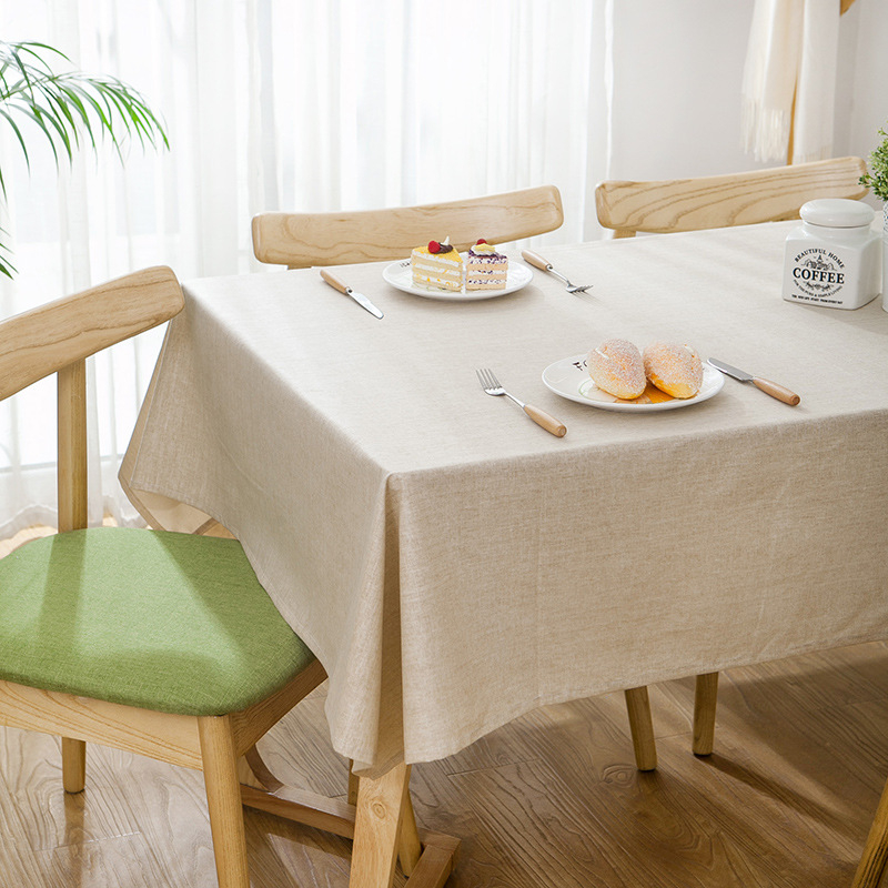 Stolnjak od lana, pravokutnog oblika, otporan na prašinu i dekorativan, moderan minimalistički stil