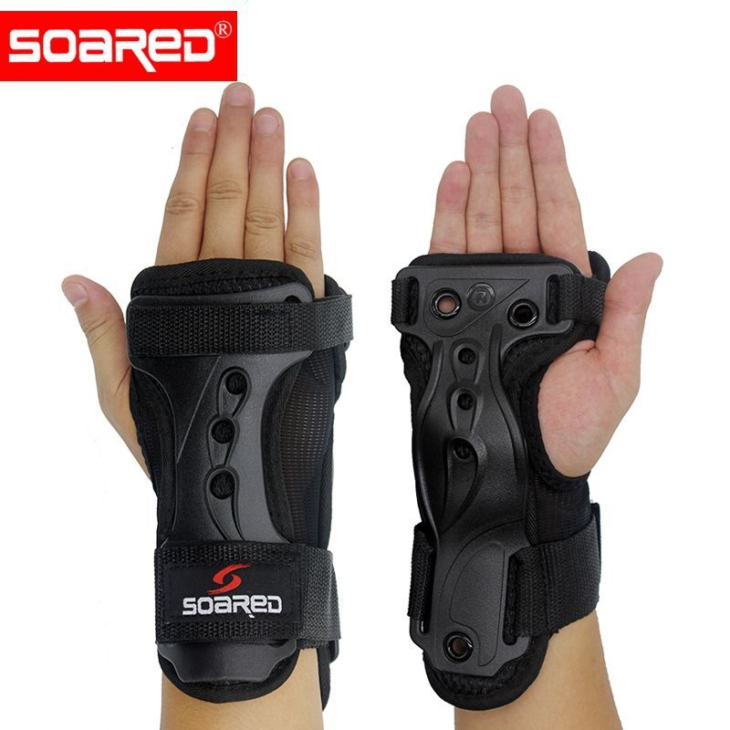 Csuklóvédők síeléshez és görkorcsolázáshoz, megerősítettek, hosszabbított csuklóvédők, állítható merev támasz