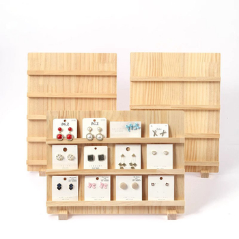 Дървен стенд за показване на обици с четири нива, висок клас