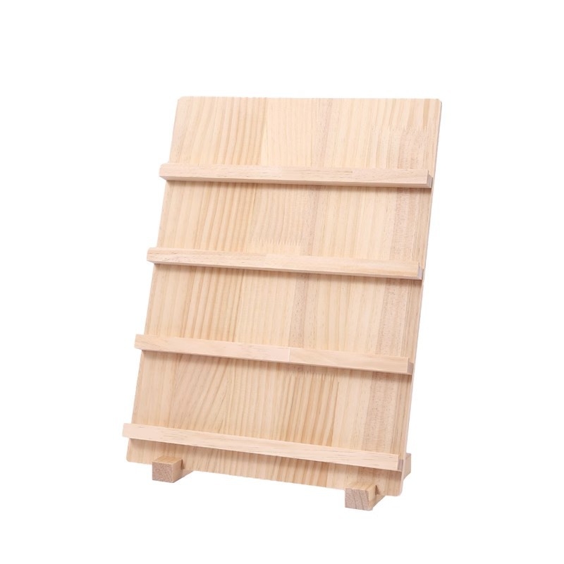 Дървен стенд за показване на обици с четири нива, висок клас