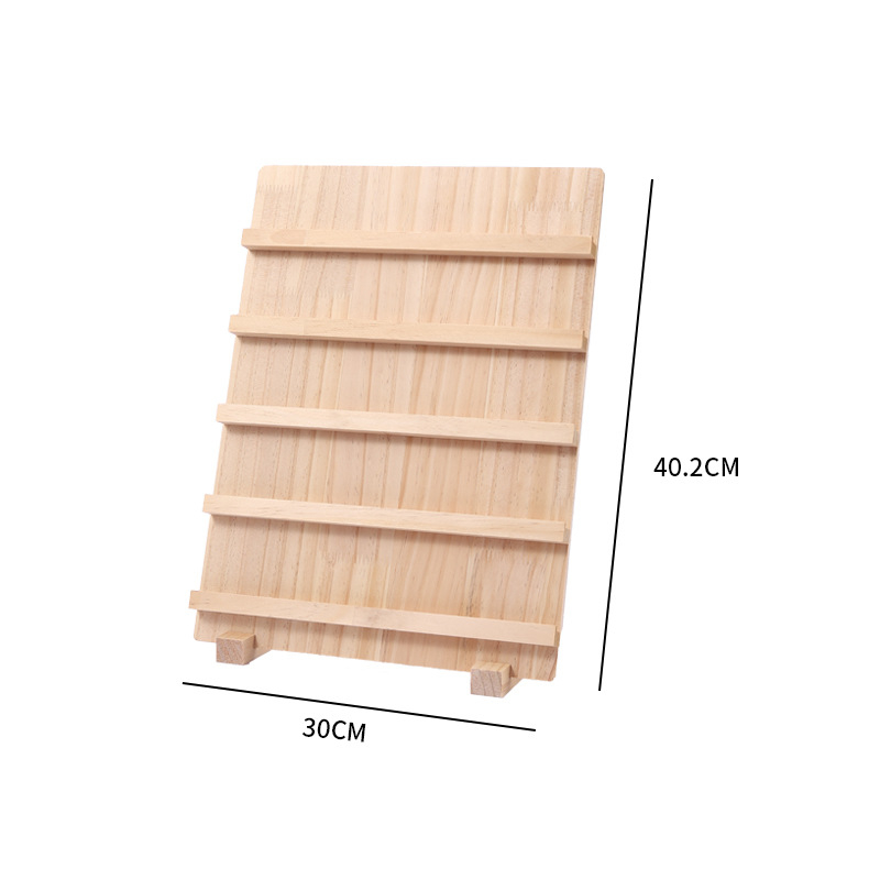 Дървен стенд за показване на обици с четири нива, висок клас