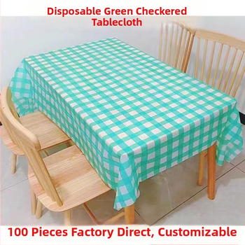 Vienkartinė plastikinė staltiesė, ekstra storio, languoto rašto, atspari vandeniui ir riebalams, galimybė logotipo spausdinimui