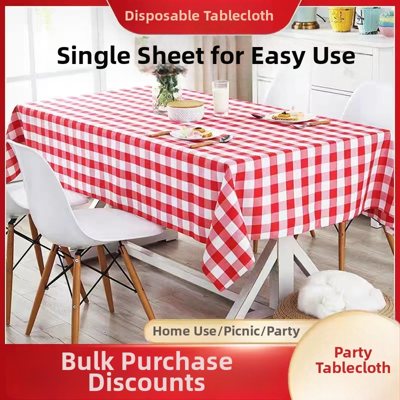 Vienkartinė plastikinė staltiesė, ekstra storio, languoto rašto, atspari vandeniui ir riebalams, galimybė logotipo spausdinimui