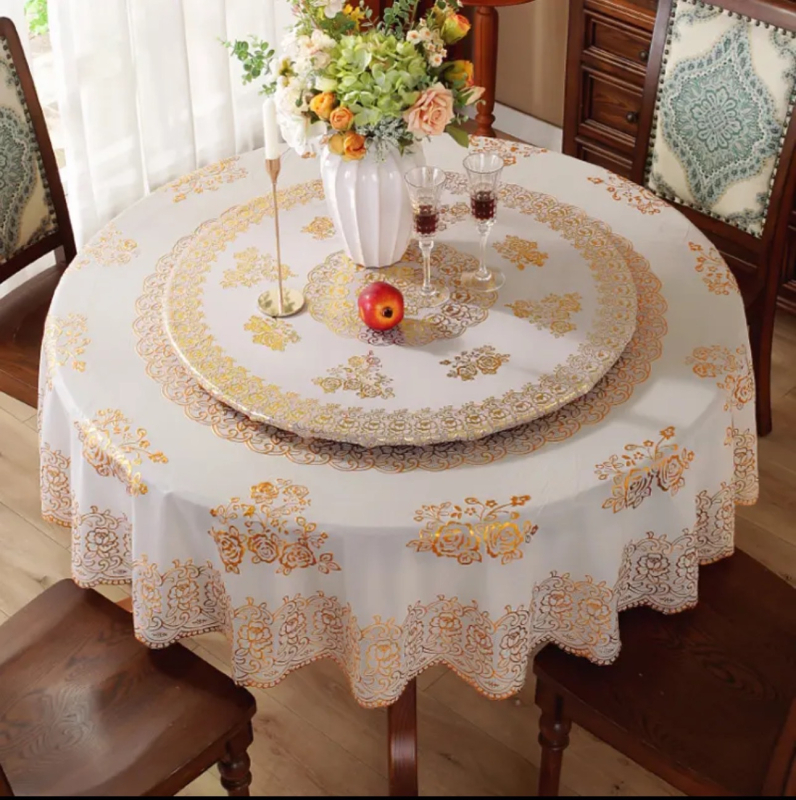 Set de fețe de masă rotunde – stil Nordic, impermeabile, rezistente la grăsimi, fără spălare, rezistente la temperaturi înalte, PVC