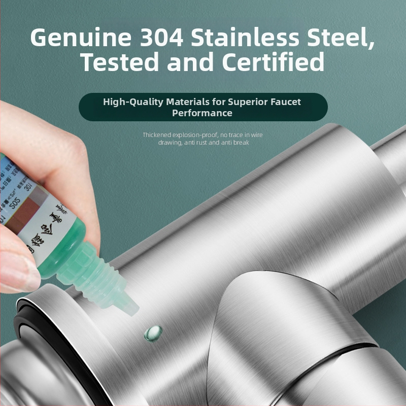 Nerūdijančio plieno virtuvės čiaupas, pasukamas, keraminių vožtuvo šerdies, modelis MM-003, 20 mm įvestis/išvestis