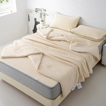 Covoraș de pat din viscoză (ice silk), saltea răcoroasă pliabilă pentru cămine studențești, țesătură imprimată, stil modern simplu