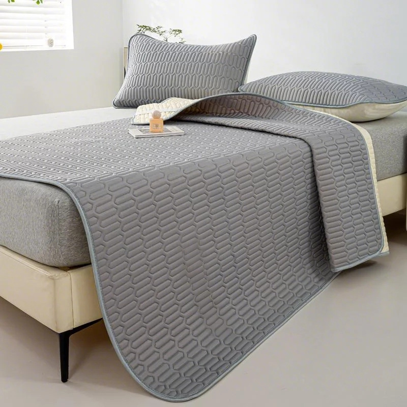 Covoraș de pat din viscoză (ice silk), saltea răcoroasă pliabilă pentru cămine studențești, țesătură imprimată, stil modern simplu
